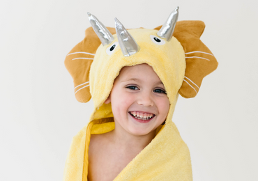 Bamboo Viscose Baby Hooded Towel Yellow Dinosaur